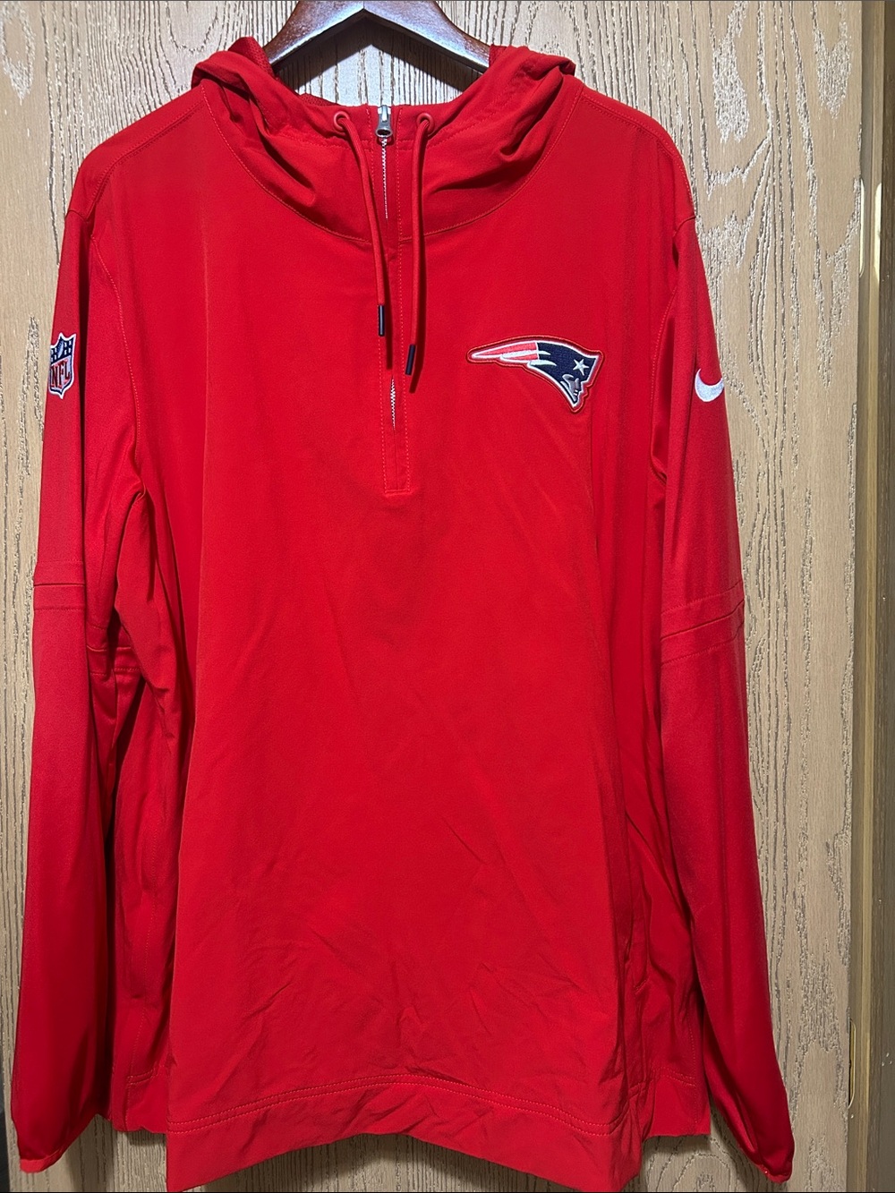 Nike Red New England Patriots Quarter-Zip Pullover